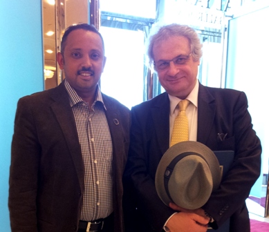Hamdan Dammag with Amin Maalouf 2012 همدان دماج مع أمين معلوف